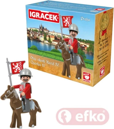 Efko IGRÁČEK Karel IV. Praha set s koněm a doplňky v krabičce (stavebnice)
