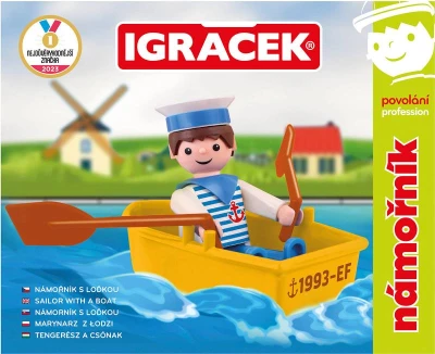 Efko IGRÁČEK Námorník povolanie set figúrka kĺbová s loďkou