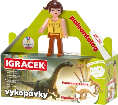 Efko IGRÁČEK Paleontoložka figurka dino vykopávky Parasaurolophuse a Diplod Efko IGRÁČEK Paleontoložka figurka dino vykopávky Parasaurolophuse a Diplod
