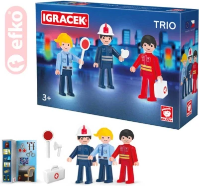 Efko IGRÁČEK TRIO Zachraňujeme set 3 figurky s doplňky v krabičce (stavebnice)
