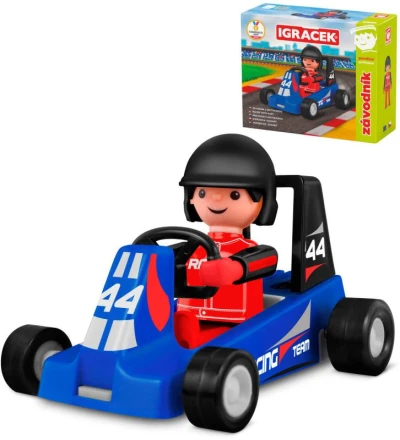 Efko IGRÁČEK Závodník povolání set figurka kloubová + modrá motokára