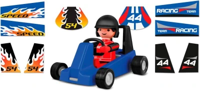 Efko IGRÁČEK Závodník povolanie set figúrka kĺbová + modrá motokára