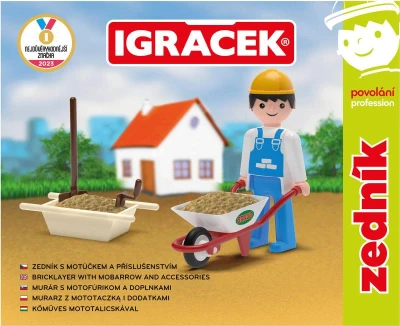 Efko IGRÁČEK Zedník povolání set figurka kloubová s doplňky