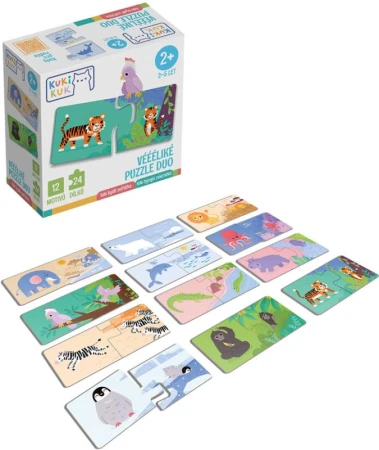 Efko KukiKuk Véééliké baby puzzle duo Kde bydlí zvířátka 24 dílků Efko KukiKuk Véééliké baby puzzle duo Kde bydlí zvířátka 24 dílků