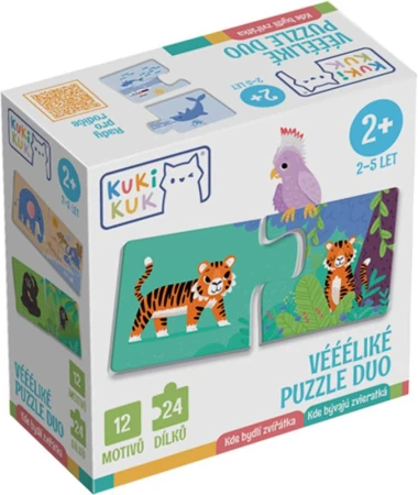 Efko KukiKuk Véééliké baby puzzle duo Kde bydlí zvířátka 24 dílků