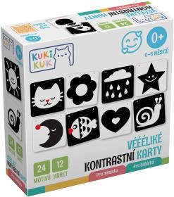 Efko KukiKuk Véééliké kontrastní baby karty set 12ks pro miminko