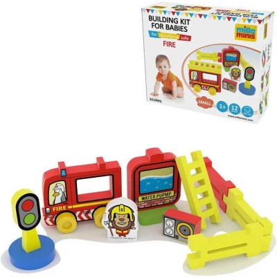 Efko MILLAMINIS Požární stanice malá baby soft stavebnice pěnová 12 dílků