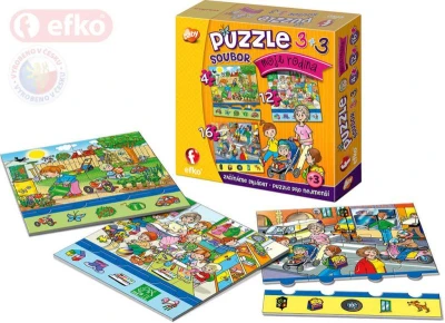 Efko Puzzle baby Moje rodina skládačka 3v1 set 32 dílků 15x15cm v krabici Efko Puzzle baby Moje rodina skládačka 3v1 set 32 dílků 15x15cm v krabici