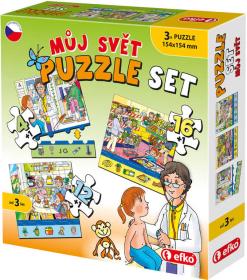 Efko Puzzle vzdělávací Můj svět 3v1 32 dílků skládačka v krabici