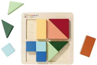Eichhorn DREVO Montessori štvorce puzzle baby vkladačka na doske