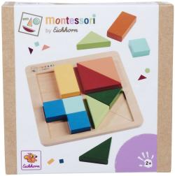 Eichhorn DŘEVO Montessori čtverce puzzle baby vkládačka na desce