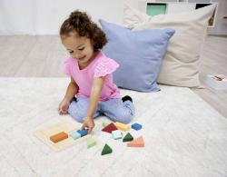 Eichhorn DŘEVO Montessori čtverce puzzle baby vkládačka na desce