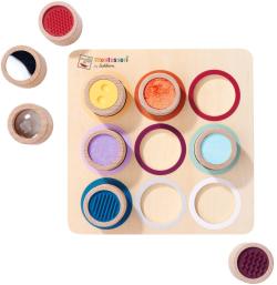 Eichhorn DŘEVO Montessori hmatová deska 9 senzorických válců