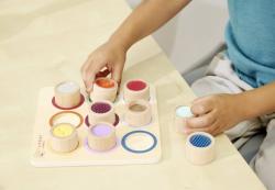 Eichhorn DŘEVO Montessori hmatová deska 9 senzorických válců