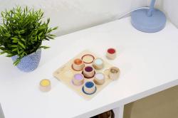 Eichhorn DŘEVO Montessori hmatová deska 9 senzorických válců