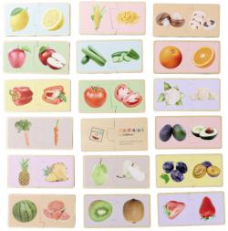 Eichhorn DŘEVO Montessori puzzle baby ovoce a zelenina dvojice