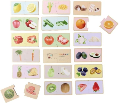 Eichhorn DREVO Montessori puzzle baby ovocie a zelenina dvojice