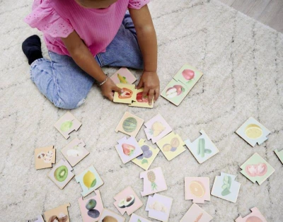 Eichhorn DREVO Montessori puzzle baby ovocie a zelenina dvojice