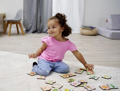Eichhorn DREVO Montessori puzzle baby ovocie a zelenina dvojice