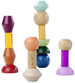 Eichhorn DŘEVO Montessori stohovací bloky stavebnice 16 dílků