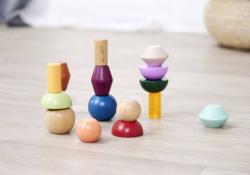 Eichhorn DŘEVO Montessori stohovací bloky stavebnice 16 dílků