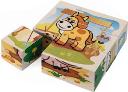 Eichhorn DŘEVO Obrázkové kostky kubus zvířátka farma set 9ks