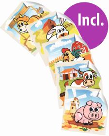 Eichhorn DŘEVO Obrázkové kostky kubus zvířátka farma set 9ks