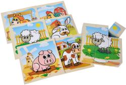Eichhorn DŘEVO Obrázkové kostky kubus zvířátka farma set 9ks