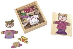 Eichhorn DŘEVO Skládačka šatní skříň medvídek puzzle vkládací v boxu