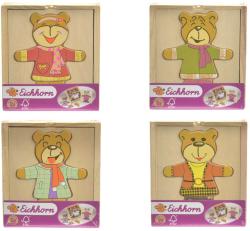 Eichhorn DŘEVO Skládačka šatní skříň medvídek puzzle vkládací v boxu