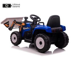 ELJET Dětský elektrický traktor s nakládací lžící modrá Li-Ion