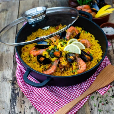 ELO 19632 Alucast Pekáč se skleněnou poklicí a aroma úchytem Ø 32 cm