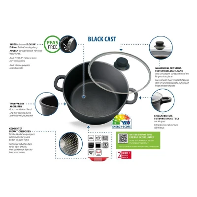 ELO BASIC 62440 Black Cast Sada hrnců 4 ks, hliníkové