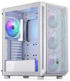 Endorfy Arx 500 White ARGB Skříň,Mid. tower,bez zdr.,ATX,2× USB, 1× USB-C, 4× 140mm ARGB vent.,mesh panel,průhledná bočnice, bílá