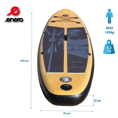 ENERO 145 kg NEPTUN WOODEN 320x76x15 cm paddleboard set (VÝPRODEJ)