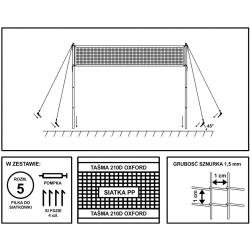 ENERO DELUXE 570x55x230 cm 5v1 volejbalová sieť
