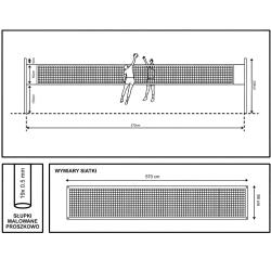 ENERO DELUXE 570x55x230 cm 5v1 volejbalová sieť