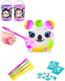 EP line Airbrush Neon Squish Pals Paint Can set plyšák k vybarvení 3 druhy