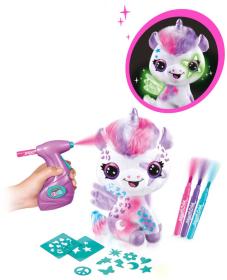 EP line Airbrush studio jednorožec rozprašovací pistole s náplněmi a šablonami na baterie