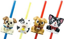 EP line Drinkeez set kelímek + brčko se zvířátkem na baterie Zvuk 8 druhů