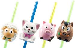 EP line Drinkeez set kelímek + brčko se zvířátkem na baterie Zvuk 8 druhů