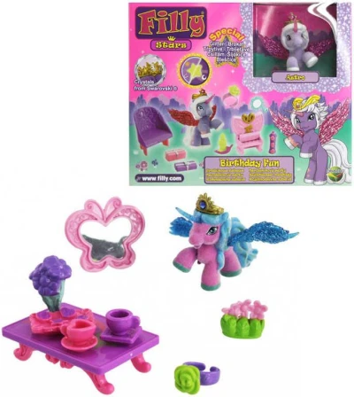 EPEE EP Line Filly Stars Glitter hrací set koník s kartou a doplňky v krabici 4 druhy EPEE EP Line Filly Stars Glitter hrací set koník s kartou a doplňky v krabici 4 druhy