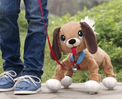 EP line PLYŠ Pejsek Floppy 28cm poskakující štěně na vodítku (plyšová hračka)