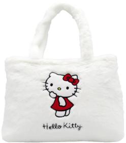 EP line Taška bílá kočička Hello Kitty plyšová velká 40x27cm na zip EP line Taška bílá kočička Hello Kitty plyšová velká 40x27cm na zip