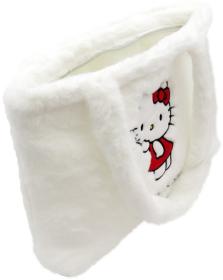 EP line Taška bílá kočička Hello Kitty plyšová velká 40x27cm na zip