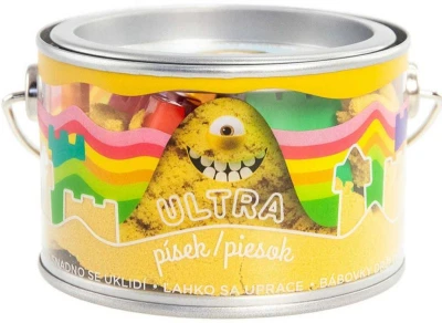 EPEE EP Line Ultra písek kinetický magický 200g žlutý set s formičkami v plechovce EPEE EP Line Ultra písek kinetický magický 200g žlutý set s formičkami v plechovce