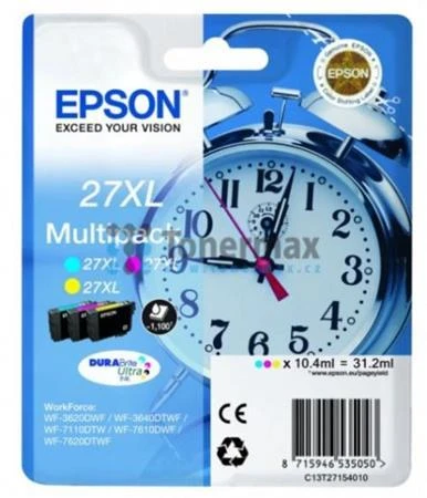 Epson Cartridge T2715 (cyan/magenta/yellow) multipack (budík) XL