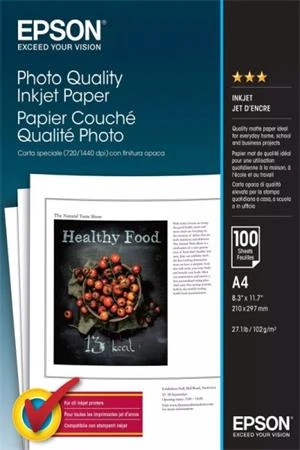 Epson Paper A4 - 102g/m2 - 100sheets - photo quality ink jet