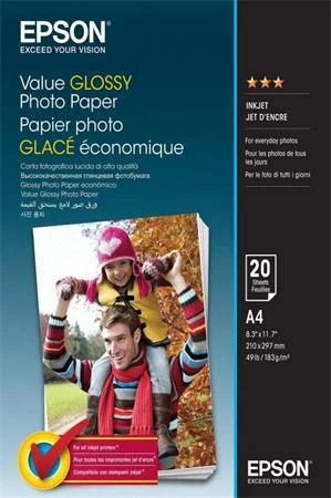 Epson Paper A4 - 183g/m2 - 20sheets -Value Glossy Photo Paper Epson Paper A4 - 183g/m2 - 20sheets -Value Glossy Photo Paper