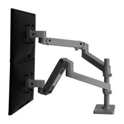 ERGOTRON LX Pro Dual Stacking Arm, stolní dvouramenný držák pro 2 monitry, šedá